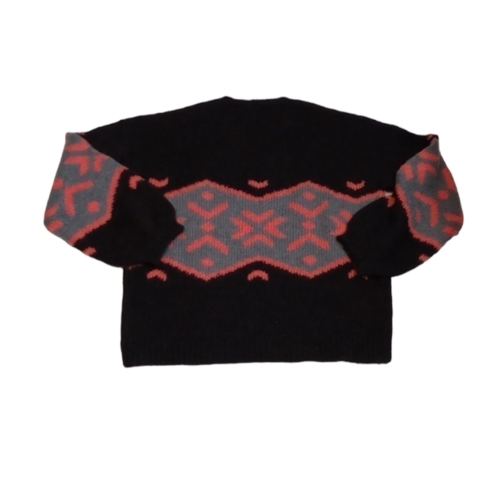 Repeat Womens Sweater Sz XXS Alpaca Wool Black Pink Oversized Warm Winter Fall - Picture 2 of 8